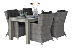 Cancun-Delano Tuinset 4 Personen - Natural Grey