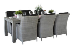 Cancun-Darwin Tuinset 6 Personen - Acacia / Light Kobo Grey