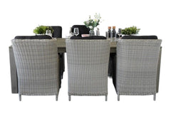 Cancun-Darwin Tuinset 6 Personen - Acacia / Light Kobo Grey