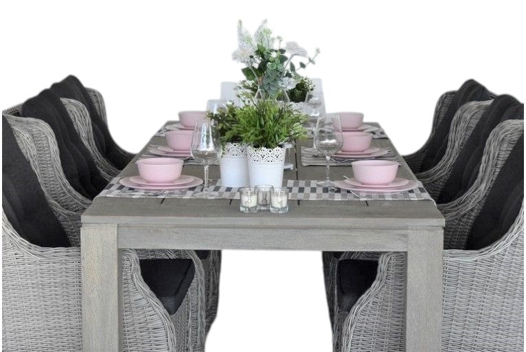 Cancun-Darwin Tuinset 6 Personen - Acacia / Light Kobo Grey