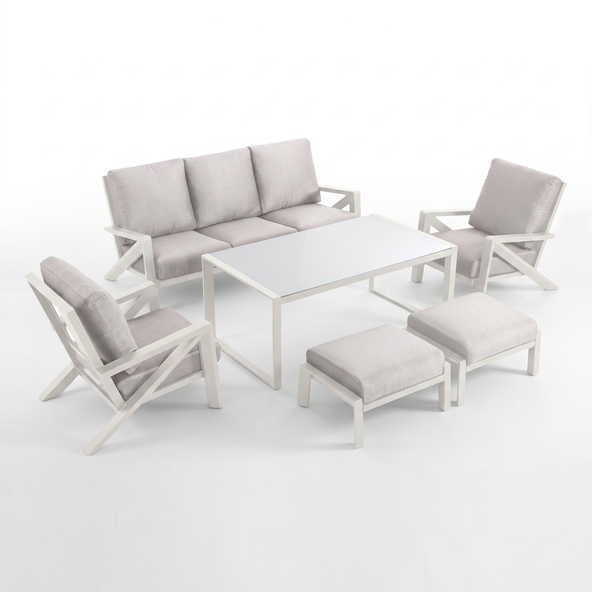 Carini Dining Loungeset White Studiofoto