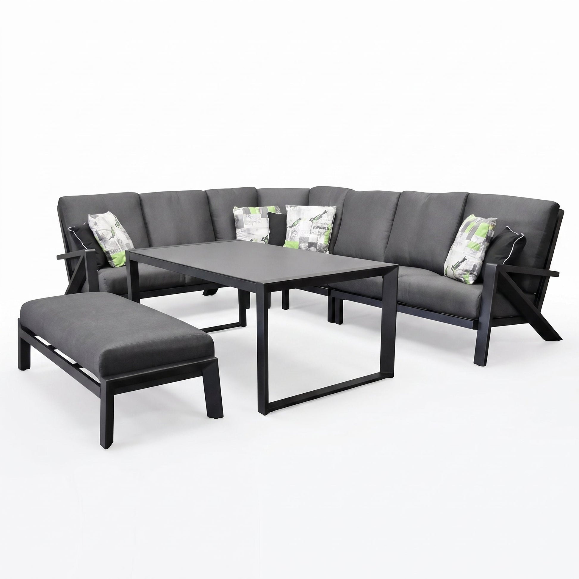 Carini Dining Eck-Loungeset Black Studiofoto
