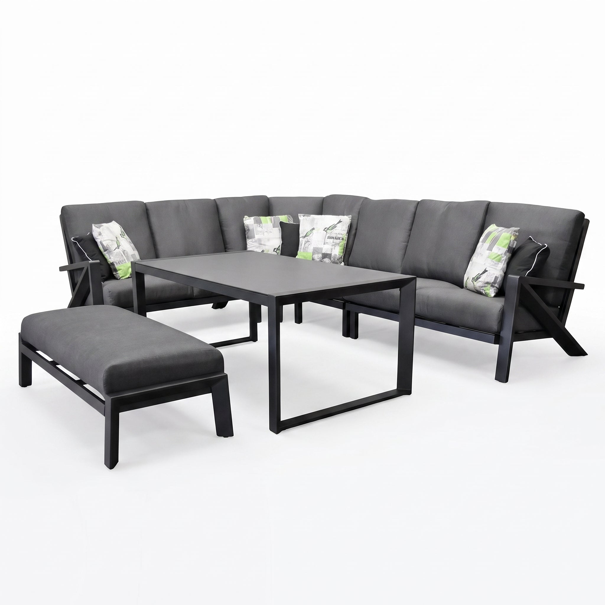 Carini Dining Eck-Loungeset Black Studiofoto