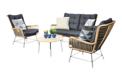 Carlton Loungeset 2-zits + 2 stoelen - Bamboo / Bamboo