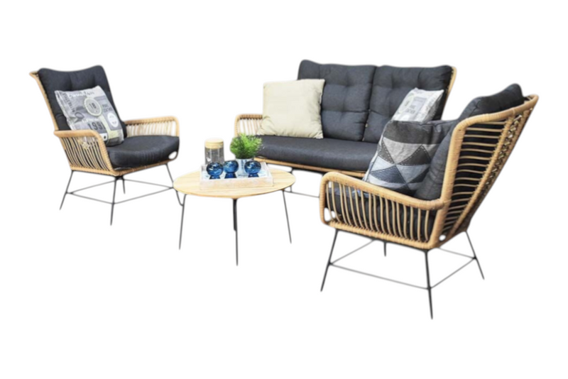 Carlton Loungeset 2-zits + 2 stoelen - Bamboo / Bamboo