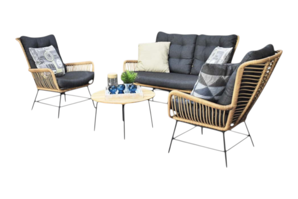 Carlton Loungeset 2-zits + 2 stoelen - Bamboo / Bamboo