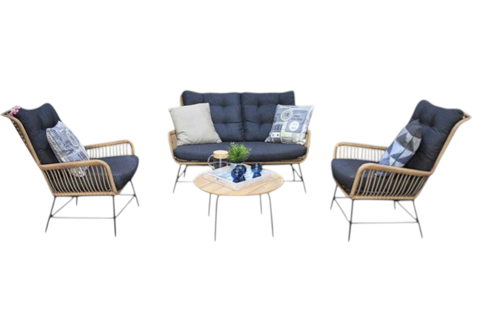 Carlton Loungeset 2-zits + 2 stoelen - Bamboo / Bamboo