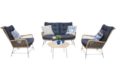 Carlton Loungeset 2-zits + 2 stoelen - Bamboo / Bamboo