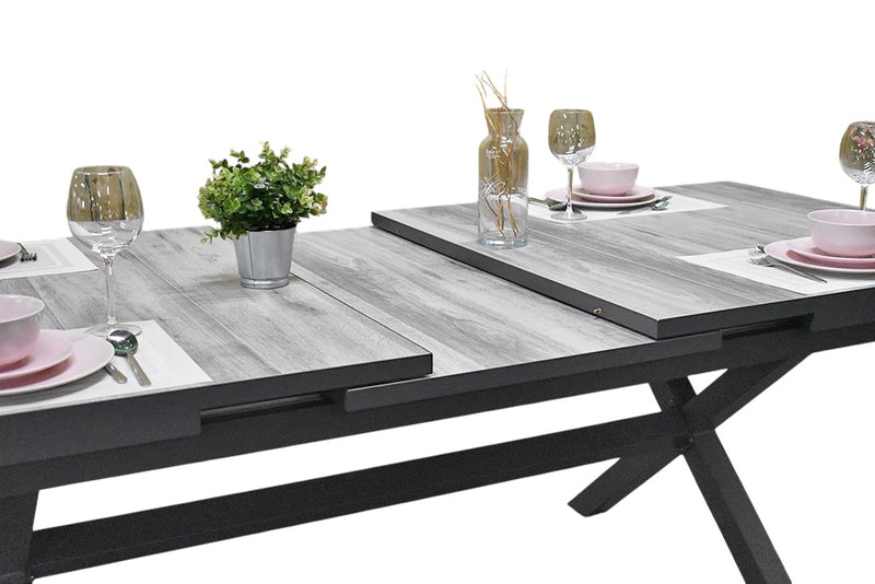 Costana-Birmingham Verstelbare Tuinset 6 Personen - Keramisch blad / Dark Grey