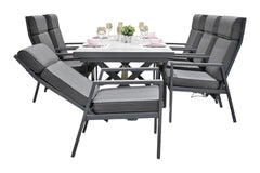 Costana-Birmingham Verstelbare Tuinset 6 Personen - Keramisch blad / Dark Grey