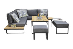 Dallas Hoek Loungeset - Dark Grey / Links