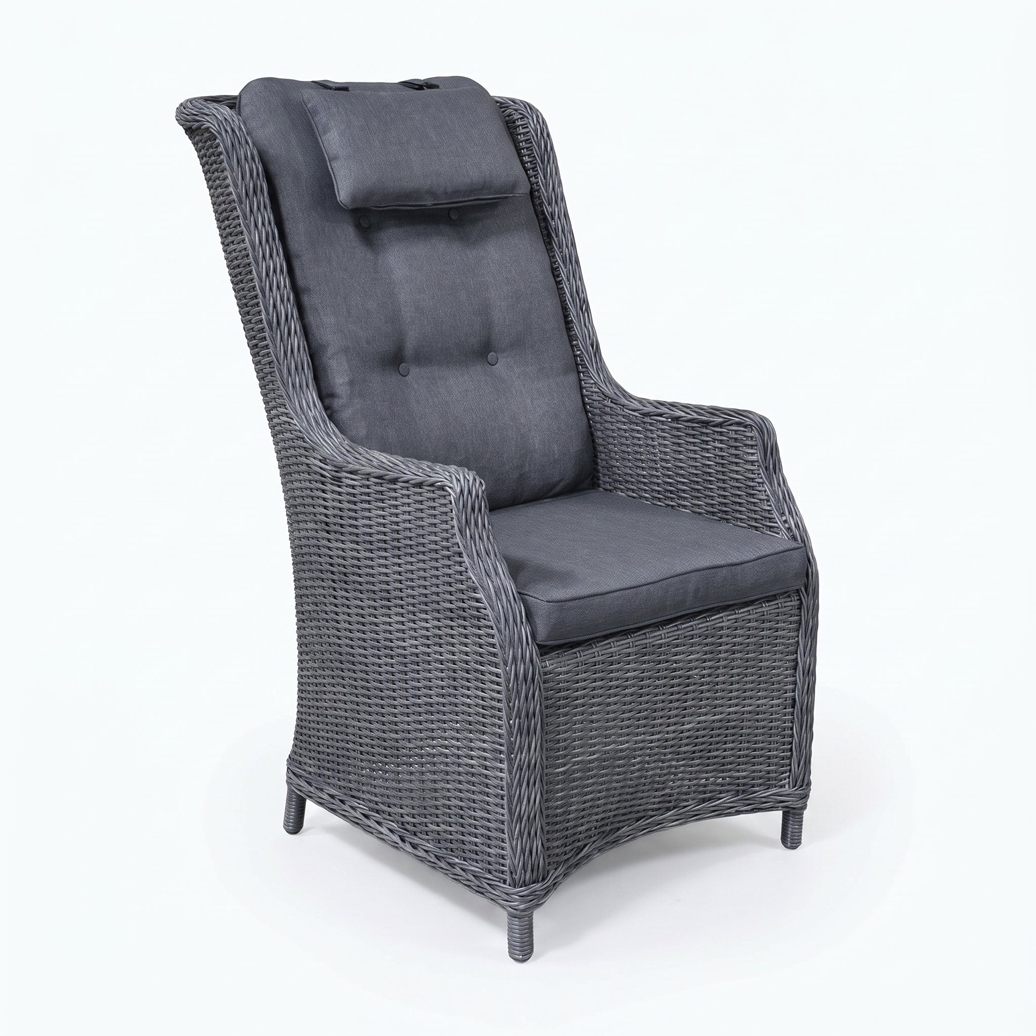 Darwin Tuinstoel | Dining, Hoge Rugleuning - Rock Grey in einem stimmungsvollen Garten - Outnest Gartenmöbel