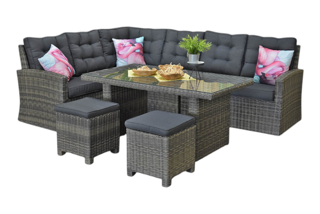 Denver Dining Loungeset - Glas / Kobo Grey