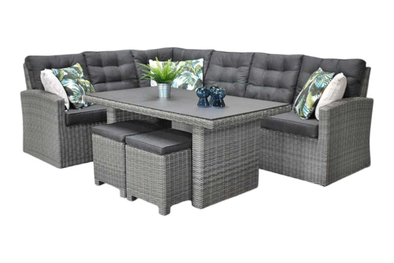 Denver Dining Loungeset - Spraystone / Natural Grey