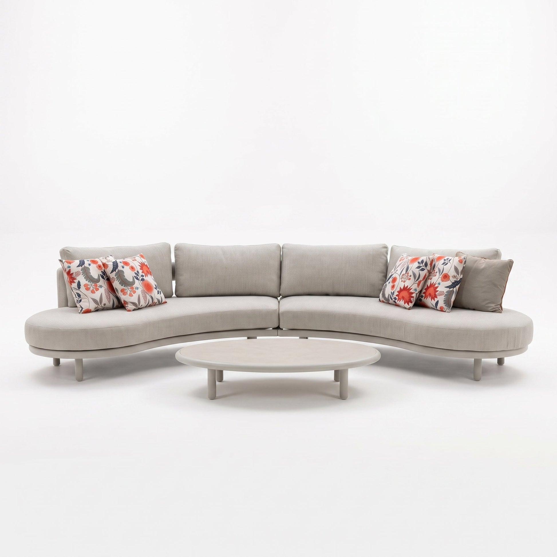 Elis Hoek Loungeset - Beige in einem stimmungsvollen Garten - Outnest Gartenmöbel