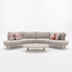 Elis Hoek Loungeset - Beige in einem stimmungsvollen Garten - Outnest Gartenmöbel