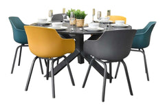 Firenze-Bristol Tuinset 6 Personen - 2X Anthracite - 2X Yellow - 2X Green