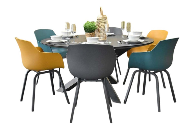 Firenze-Bristol Tuinset 6 Personen - 2X Anthracite - 2X Yellow - 2X Green