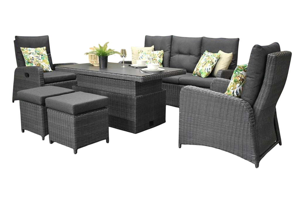 Florida Verstelbare Dining Loungeset - Rock Grey