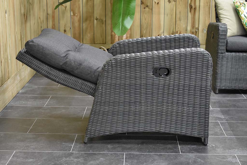Florida Lounge Tuinstoel Rock Grey achteraanzicht met verstelbare rugleuning