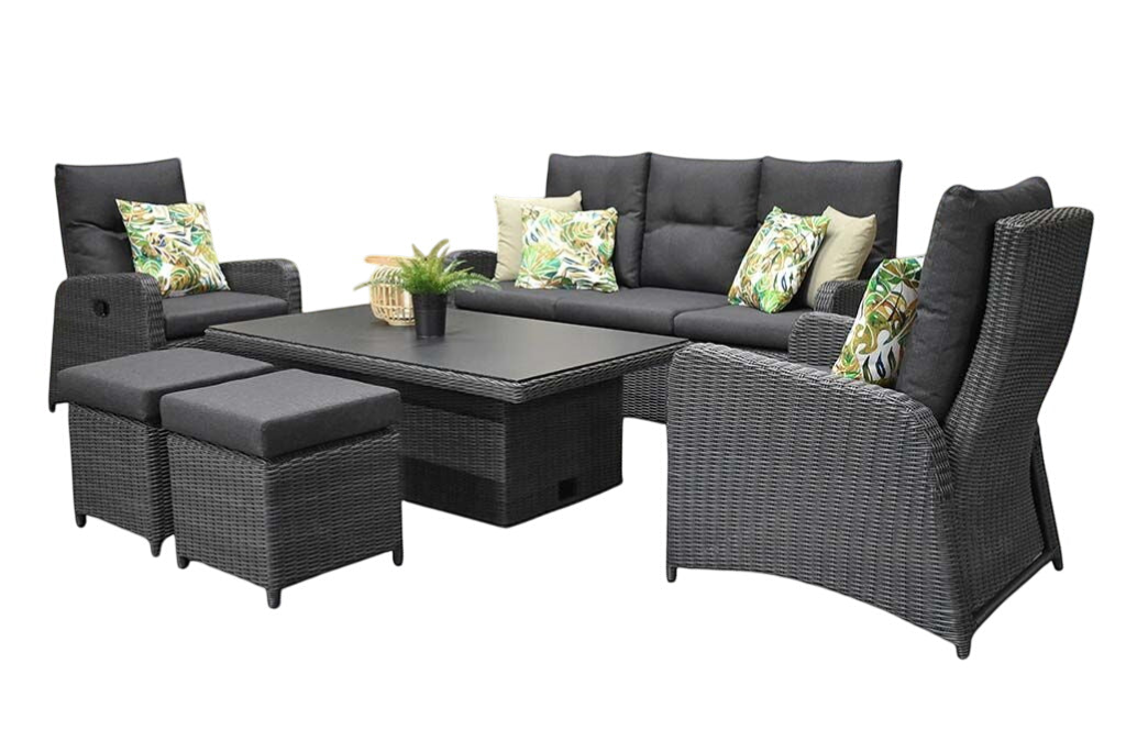 Florida Verstelbare Dining Loungeset - Rock Grey