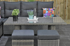 Florida Verstelbare Dining Loungeset Hoekbank Kobo Grey tafel detail