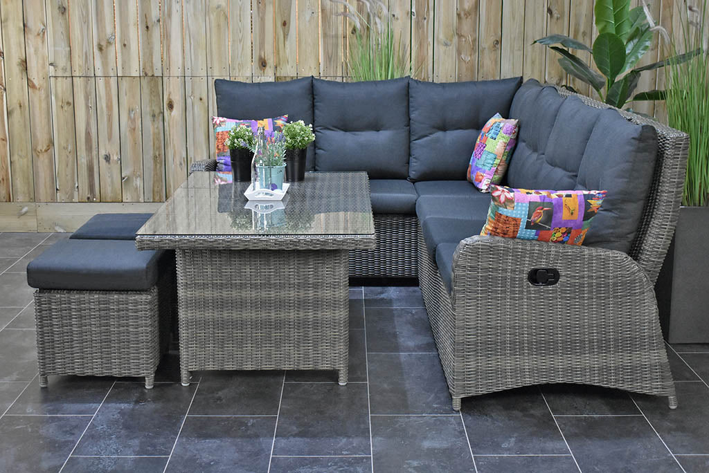 Florida Verstelbare Dining Loungeset Hoekbank Kobo Grey verstelbare rugleuning detail