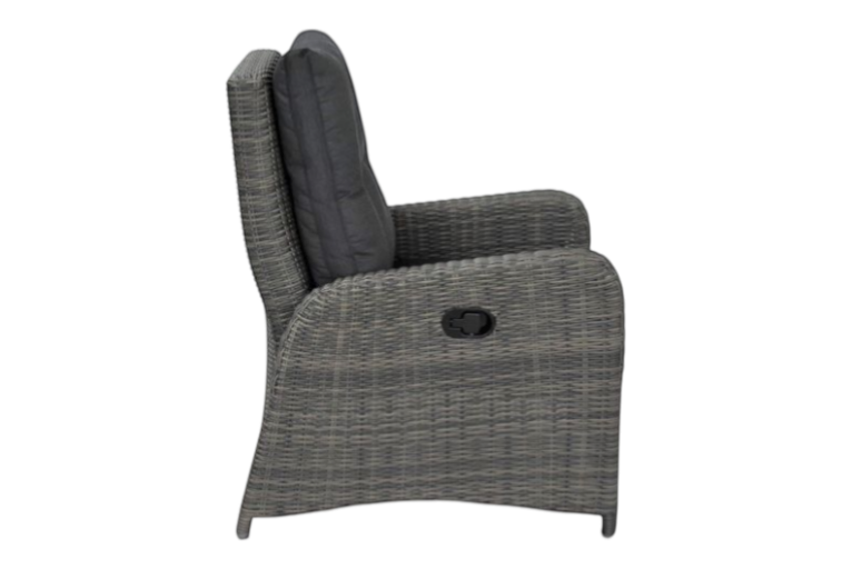 Florida Lounge Tuinstoel Kobo Grey achteraanzicht met verstelbare rugleuning