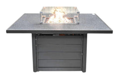 Madrid Verstelbare Dining Loungeset 4 Personen - Spraystone / Kobo Grey / Vuurtafel 120 cm