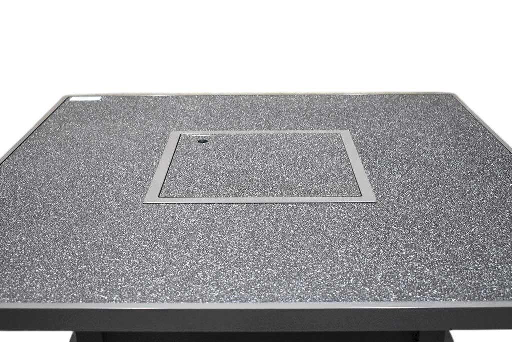 Madrid Verstelbare Dining Loungeset 4 Personen - Spraystone / Light Kobo Grey / Vuurtafel 120 cm