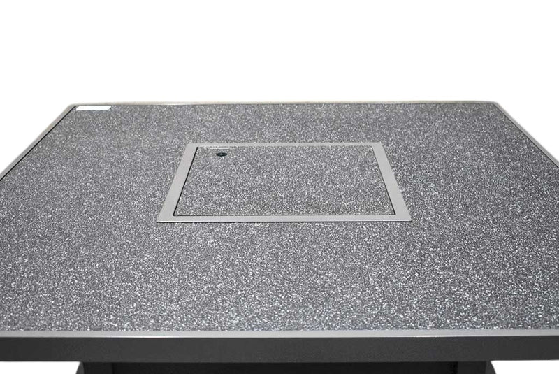 Madrid Verstelbare Dining Loungeset 4 Personen - Spraystone / Light Kobo Grey / Vuurtafel 120 cm