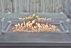 Madrid Verstellbares Loungemöbel für den Essbereich 3-Sitzer + 2 Stühle – Spraystone / Kobo Grey / Feuertisch 150 cm