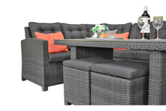 Las Palmas Dining Loungeset - Dark Grey / Hoge tafel, polywood / Rechts