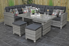 Outnest Las Palmas Light Grey hoekbank wicker detail