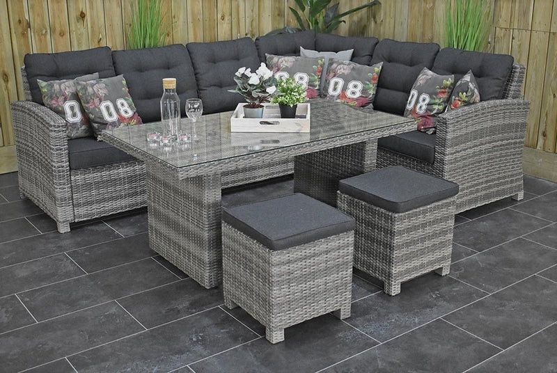 Outnest Las Palmas Light Grey hoekbank wicker detail