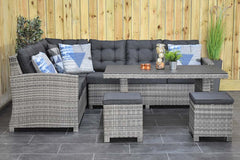 Outnest Las Palmas Light Grey hoekbank wicker detail