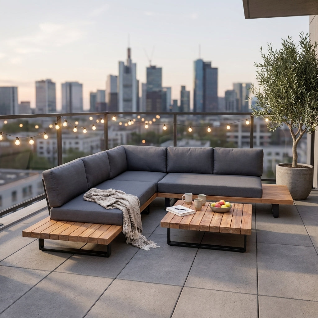 Atlanta Hoek Loungeset in een urban balcony - sfeerfoto