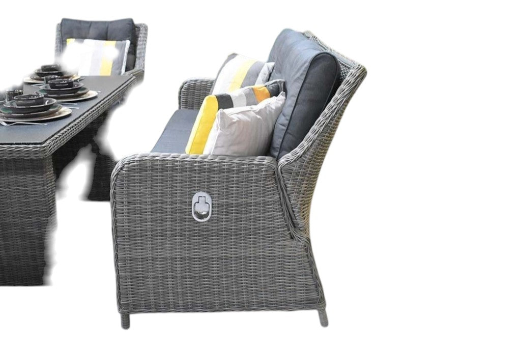 Madrid Verstelbare Dining Loungeset 3-zits + 2 stoelen - Spraystone / Kobo Grey / Hoog XL