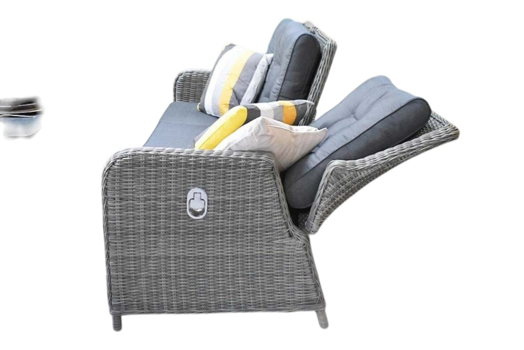 Madrid Verstelbare Dining Loungeset 3-zits + 2 stoelen - Spraystone / Kobo Grey / Hoog XL