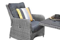 Madrid Verstelbare Dining Loungeset 3-zits + 2 stoelen - Spraystone / Kobo Grey / Hoog XL