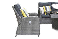 Madrid Verstelbare Dining Loungeset 3-zits + 2 stoelen - Spraystone / Kobo Grey / Hoog XL
