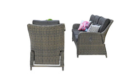 Madrid Verstelbare Dining Loungeset 3-zits + 2 stoelen - Glas / Kobo Grey / Hoog