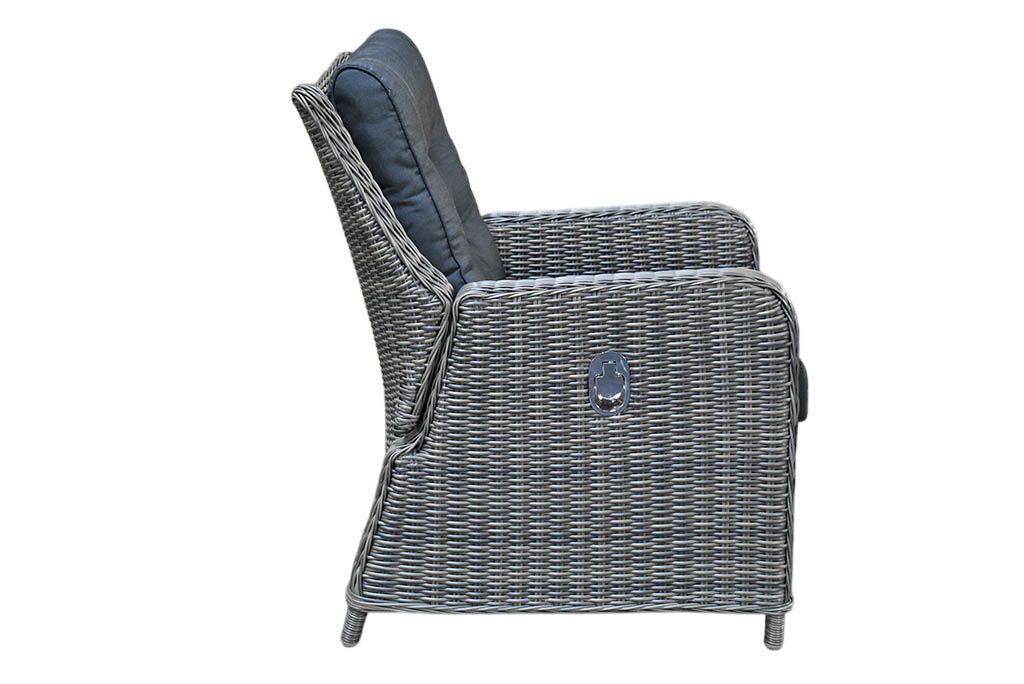 Madrid Verstelbare Dining Loungeset 3-zits + 2 stoelen - Glas / Kobo Grey / Hoog