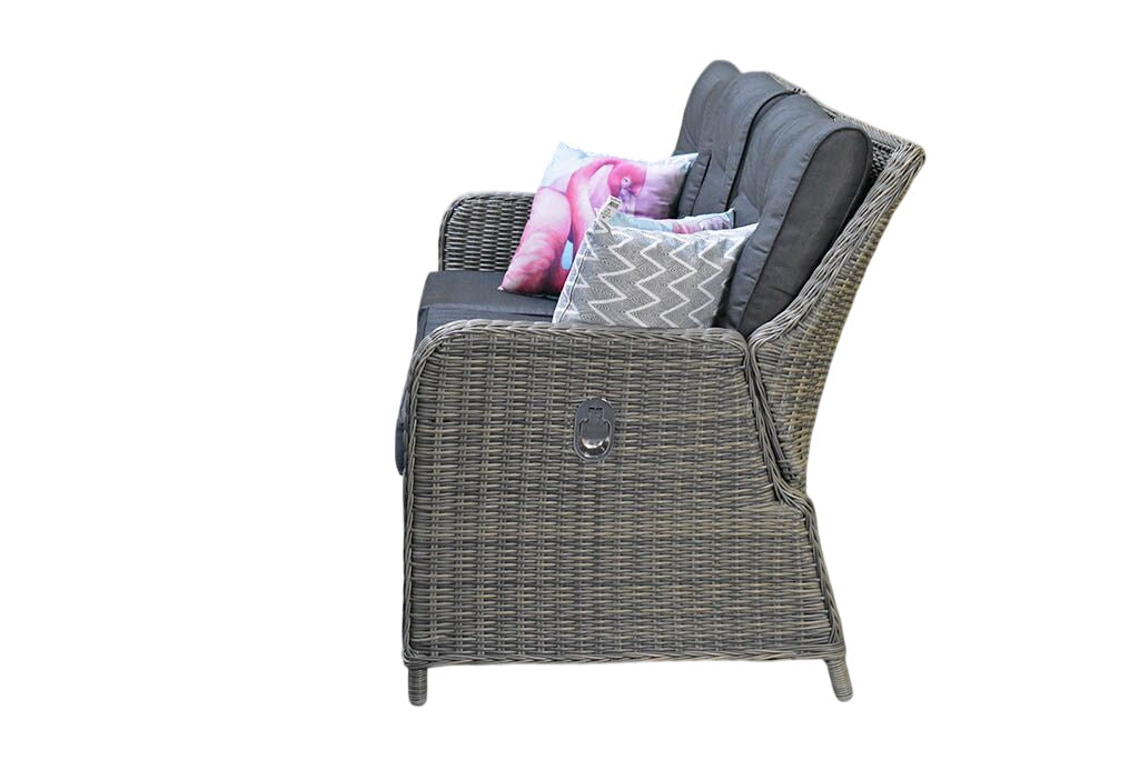 Madrid Verstelbare Dining Loungeset 3-zits + 2 stoelen - Glas / Kobo Grey / Hoog