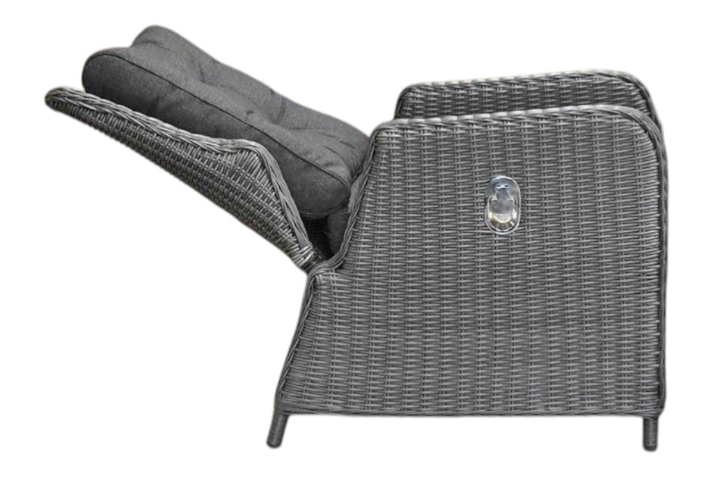 Madrid Verstelbare Dining Loungeset 3-zits + 2 stoelen - Glas / Rock Grey / Hoog