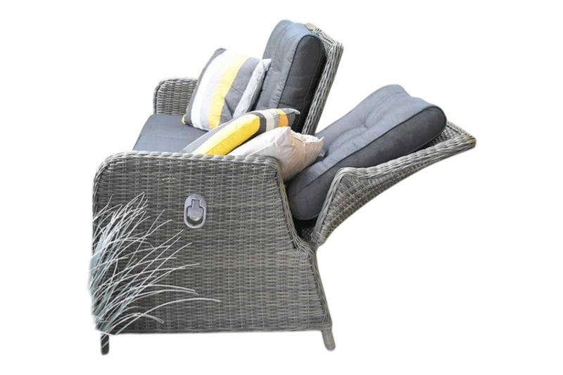 Madrid Verstelbare Dining Loungeset 3-zits + 2 stoelen - Glas / Kobo Grey / Laag