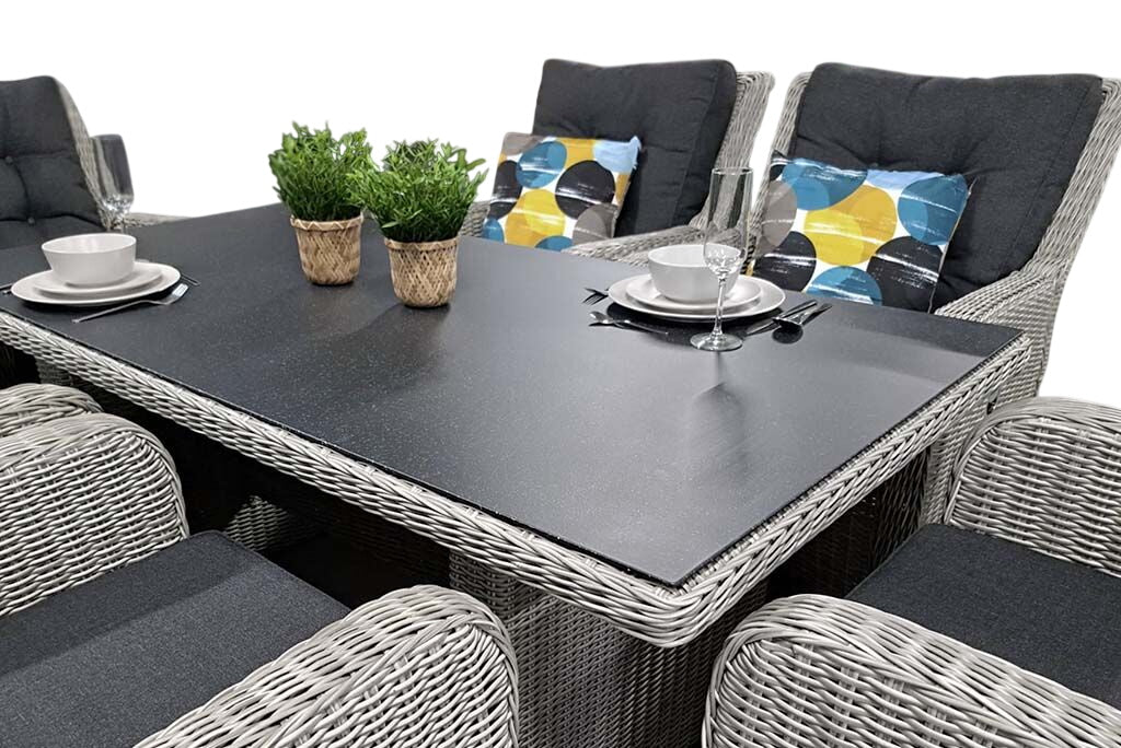 Madrid Verstelbare Dining Loungeset 6 Personen - Spraystone / Light Kobo Grey / Hoog XL