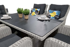 Madrid Verstelbare Dining Loungeset 6 Personen - Spraystone / Light Kobo Grey / Hoog XL