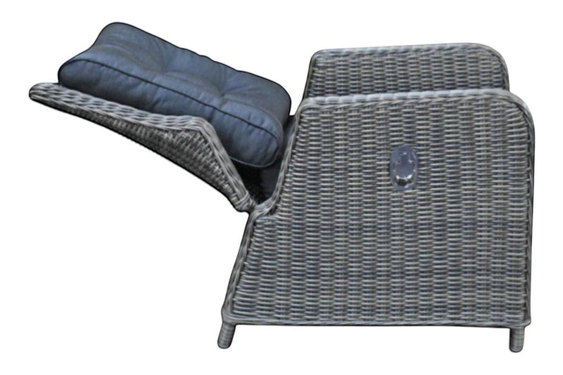 Madrid Verstelbare Dining Loungeset 4 Personen - Spraystone / Kobo Grey / Vuurtafel 120 cm