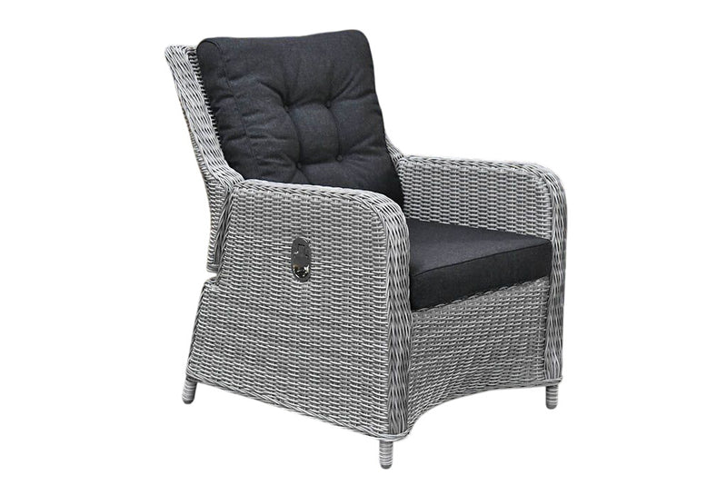 Madrid Verstelbare Dining Loungeset 6 Personen - Spraystone / Light Kobo Grey / Hoog XL
